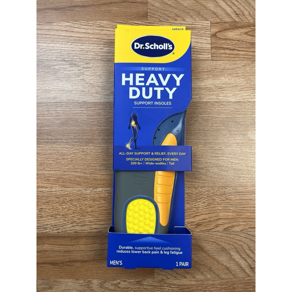 Dr. Scholl's Heavy Duty Support Insoles Men 200 lbs+ Wide Tall‎ Sizes 8-14 NEW